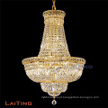 LAITING Dia 60 cm Francês Gold Lighting Lustre Top Cristal Claro para Restaurantes Clássico Sala de estar Lustre LT-71023